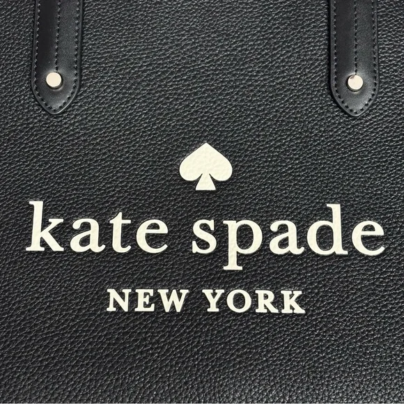 KATE SPADE Ella Large Pebbled Leather Black Tote Handbag--NWT - Picture 2 of 13